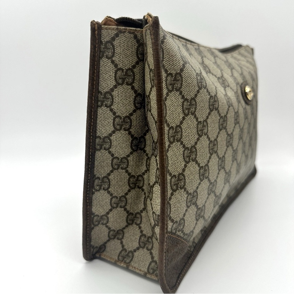 #34. Vintage Gucci Supreme Clutch GG Canvas Bag Authentic - Picture 4 of 14
